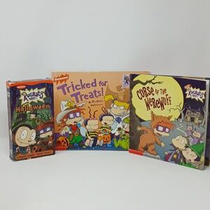 Vintage 90s Rugrats Halloween Lot Books VHS Movie Nickelodeon